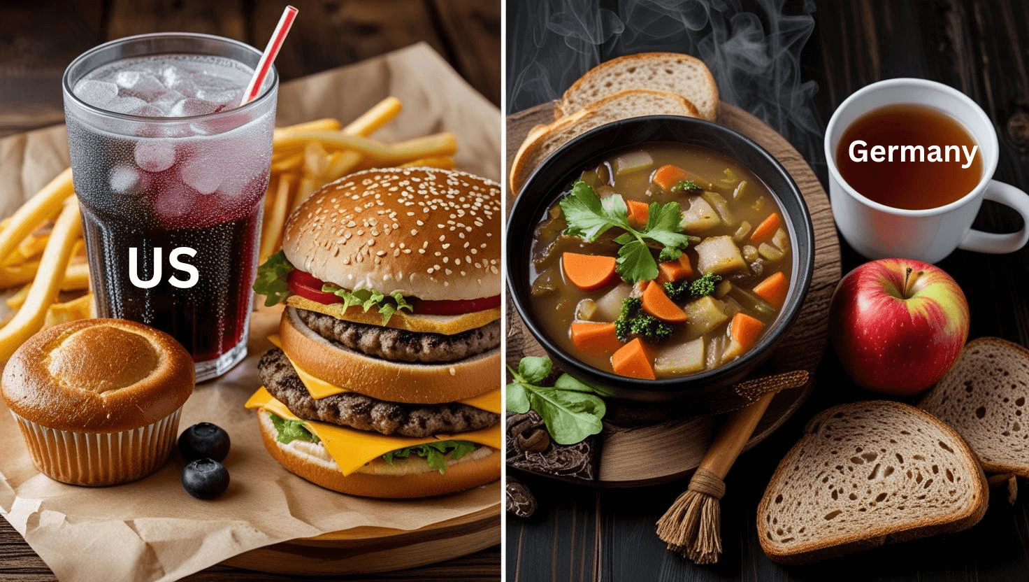 What 1500 Calories Looks Like in the US vs Germany: A Surprising Food Journey
